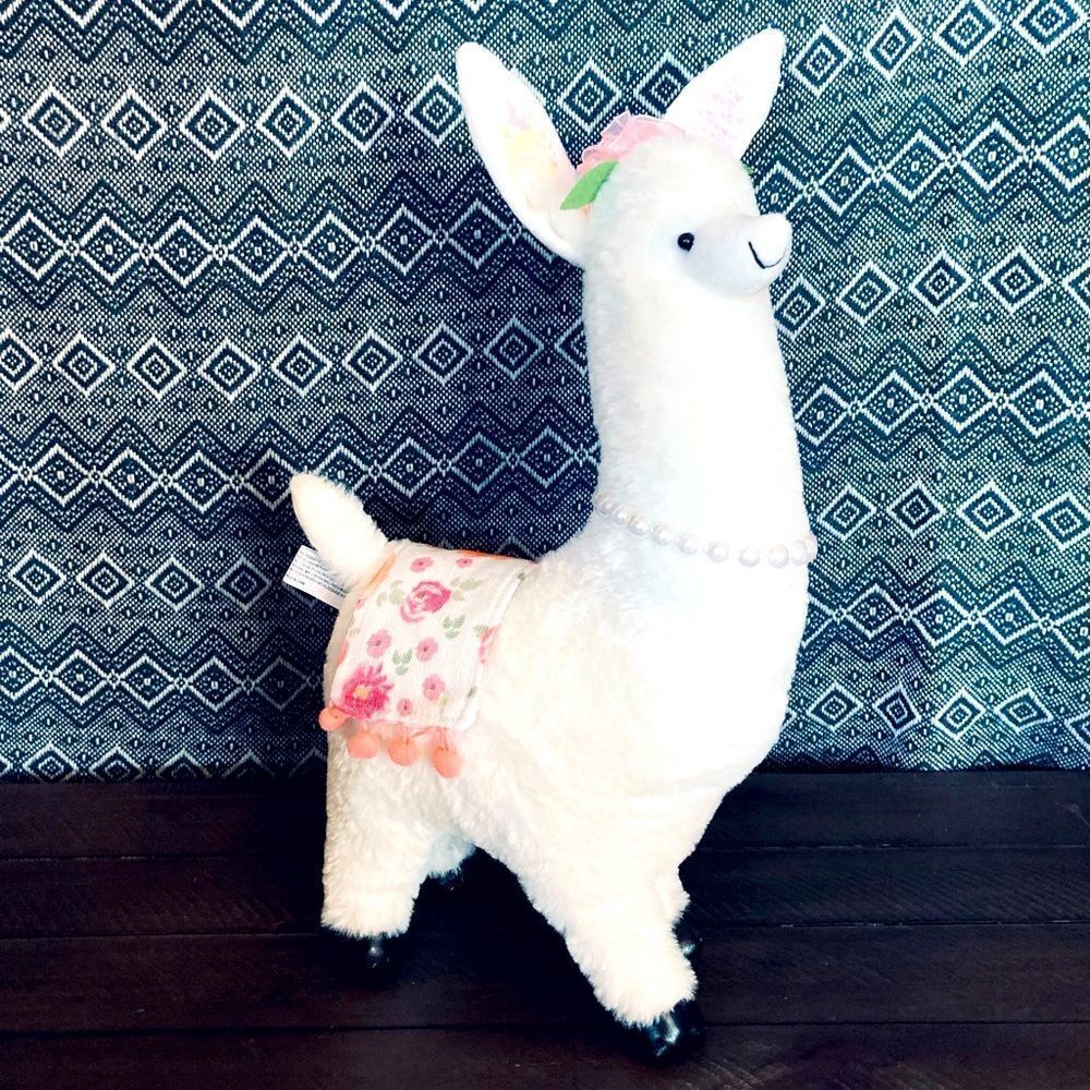 Plush Spring Llama Alpaca Stuffed Animal Decor Statue